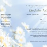 In memoriam - IJtje Jonker-Tichelaar rouwkaart